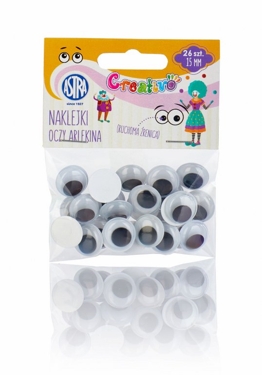 Oczy samoprzylepne Creativo Astra 15mm x 26 szt - Oczy Arlekina Oczy samoprzylepne Creativo Astra 15mm x 26 szt - Oczy Arlekina - obrazek 1