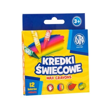Kredki świecowe okrągłe ASTRA - 12 kolorów - 8/90 mm