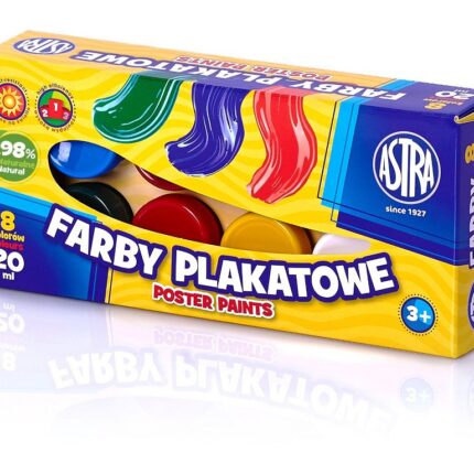 Farby plakatowe Astra 8 kol x 20 ml PREMIUM BOX