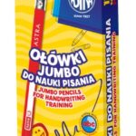 Ołówki grafitowe trójkątne Jumbo HB z gumką do nauki pisania ASTRA - 12 szt. box