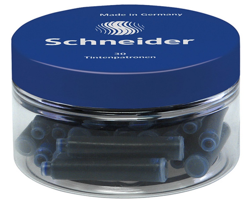 99760-63773-naboje_do_pior_schneider_szklany_sloik_30_szt_-800w Naboje do piór SCHNEIDER, plastikowy słoik, 30 szt., niebieski - obrazek 1