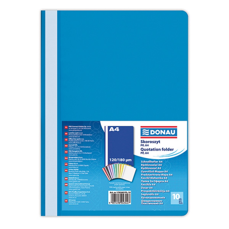 99877-14803-skoroszyt_donau_pp_a4_standard_120_180mikr_nie-800w Skoroszyt DONAU, PP, A4, standard, 120/180mikr., niebieski - obrazek 1