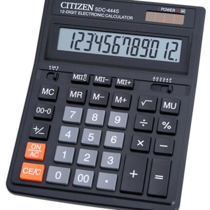 Kalkulator biurowy CITIZEN SDC-444S, 12-cyfrowy, 199x153mm, czarny