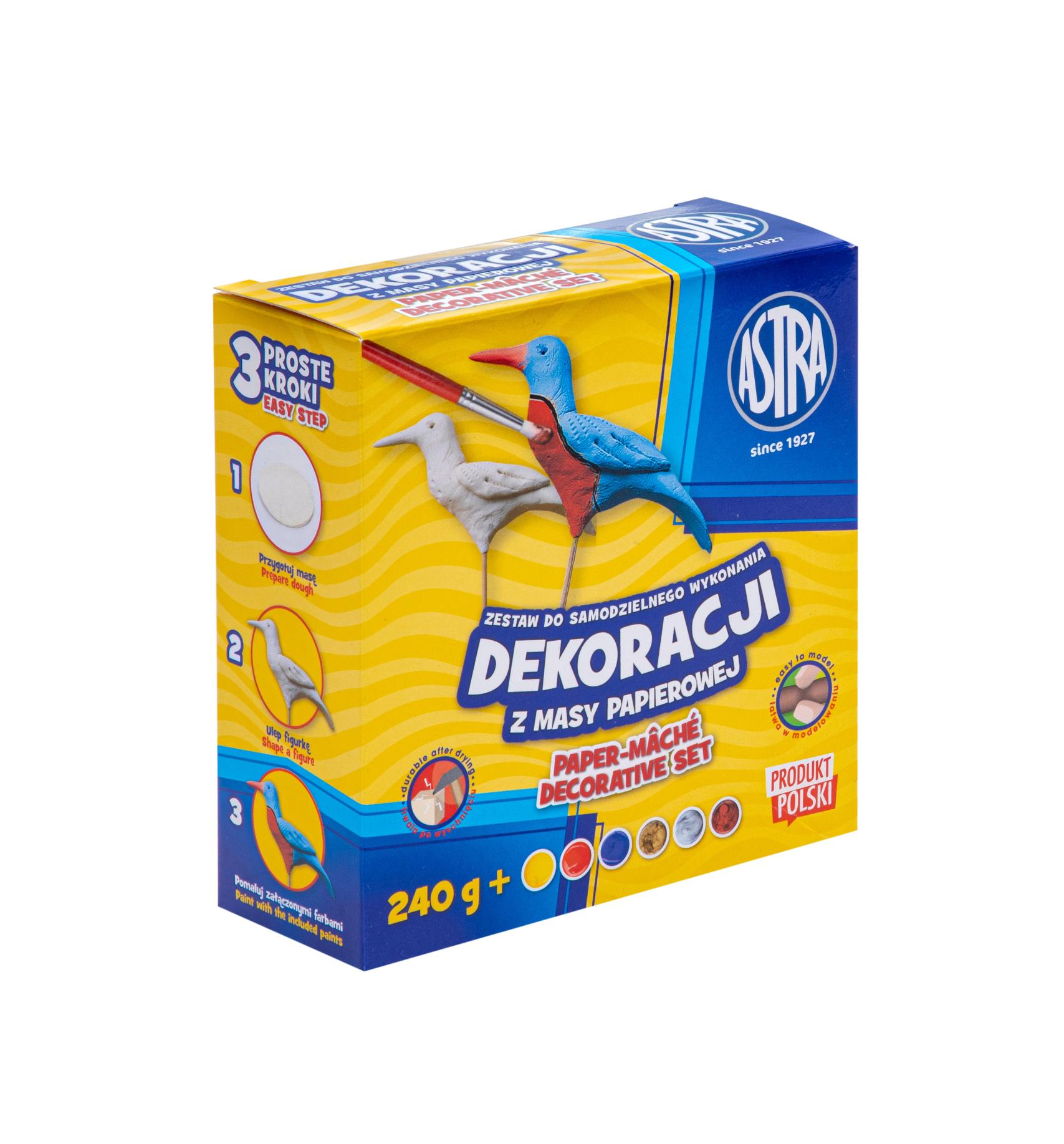 Masa papierowa zestaw 240g, 6 farb 10ml, pędzelek Masa papierowa zestaw 240g, 6 farb 10ml, pędzelek - obrazek 1