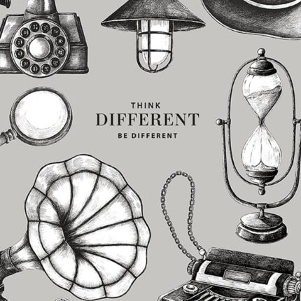 Brulion A6 kratka 80K kremowy papier, "Think different"