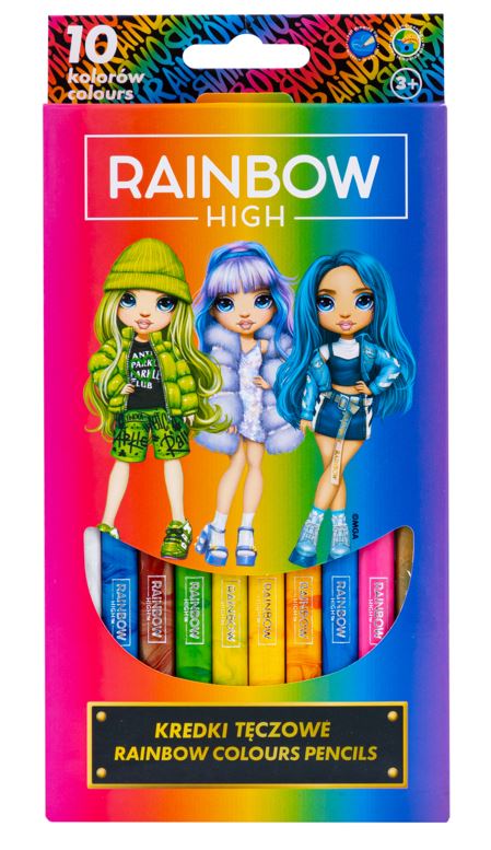 Kredki tęczowe trójkątne RAINBOW HIGH - 10 kolorów Kredki tęczowe trójkątne RAINBOW HIGH - 10 kolorów - obrazek 1