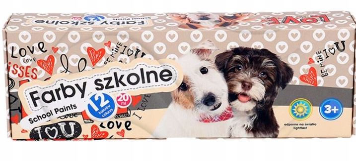 Farby szkolne Pieski 6 kol x 20 ml Farby szkolne Pieski 6 kol x 20 ml - obrazek 1