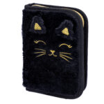 Piórnik pojedynczy jednoklapkowy z wyposażeniem ASTRABAG FLUFFY KITTY BLACK, AC11