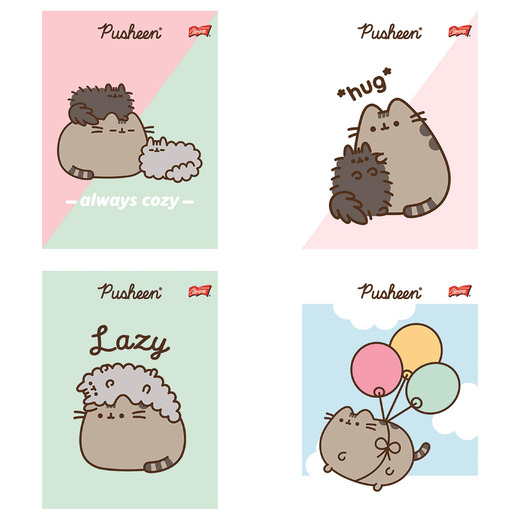 Zeszyt A5 32 kartki krata okładka laminowana 70 g/m2 PUSHEEN Zeszyt A5 32 kartki krata okładka laminowana 70 g/m2 PUSHEEN - obrazek 1