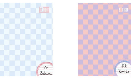 Zeszyt do nauki pisania A4 32 kartki linia dwukolorowa okładka laminowana 70 g/m2 CHECKERED VIBE