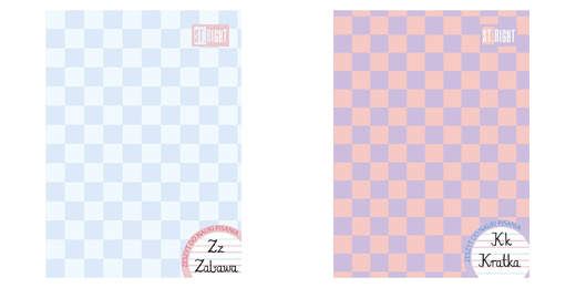 Zeszyt do nauki pisania A4 32 kartki linia dwukolorowa okładka laminowana 70 g/m2 CHECKERED VIBE Zeszyt do nauki pisania A4 32 kartki linia dwukolorowa okładka laminowana 70 g/m2 CHECKERED VIBE - obrazek 1
