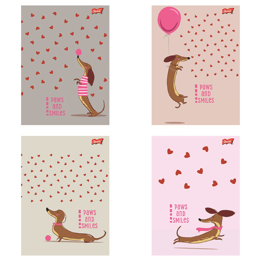 Zeszyt A4 32 kartki krata okładka laminowana lakier miejscowy UV 70 g/m2 LOVELY DACHSHUND Zeszyt A4 32 kartki krata okładka laminowana lakier miejscowy UV 70 g/m2 LOVELY DACHSHUND - obrazek 1