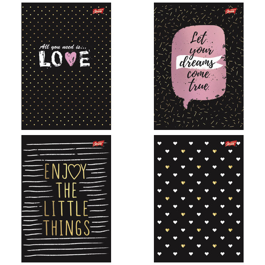 Zeszyt A5 60k linia laminowany GOLDEN LOVE Zeszyt A5 60k linia laminowany GOLDEN LOVE - obrazek 1