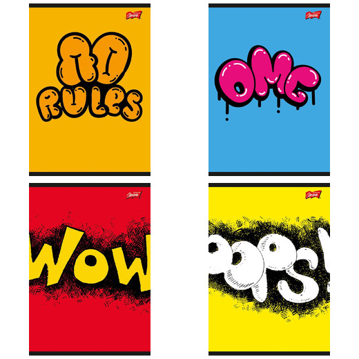 Zeszyt A5 60 kartek linia okładka laminowana lakier miejscowy UV 70 g/m2 STREET ART Zeszyt A5 60 kartek linia okładka laminowana lakier miejscowy UV 70 g/m2 STREET ART - obrazek 1