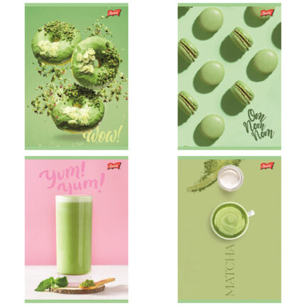 Zeszyt A5 60 kartek linia okładka laminowana lakier miejscowy UV 70 g/m2 GREEN DELICIOUS