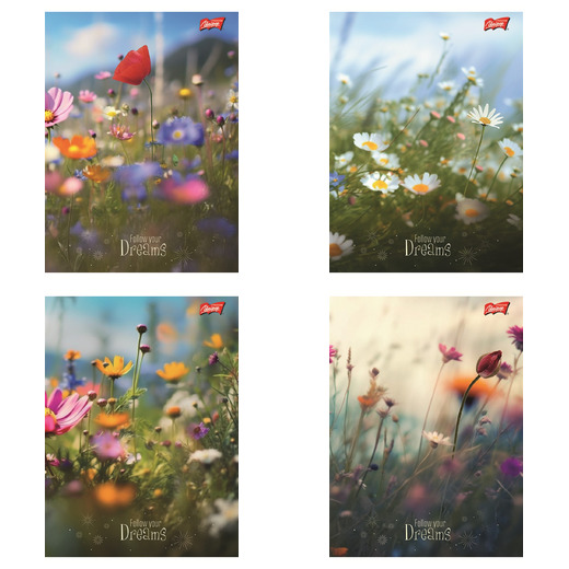 Zeszyt A5 60 kartek krata okładka laminowana lakier miejscowy UV 70 g/m2 ROMANTIC MEADOW Zeszyt A5 60 kartek krata okładka laminowana lakier miejscowy UV 70 g/m2 ROMANTIC MEADOW - obrazek 1