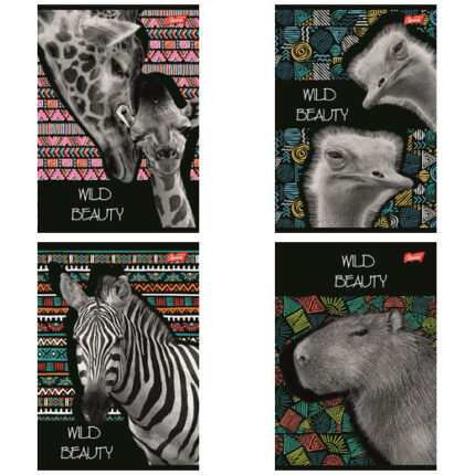 Zeszyt A5 60 kartek krata okładka laminowana lakier miejscowy UV 70 g/m2 WILD BEAUTY