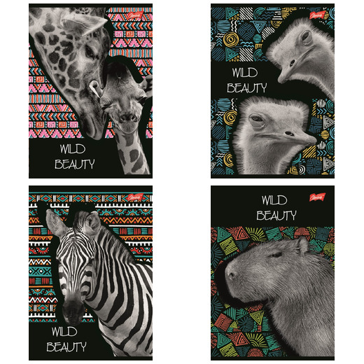 Zeszyt A5 60 kartek krata okładka laminowana lakier miejscowy UV 70 g/m2 WILD BEAUTY Zeszyt A5 60 kartek krata okładka laminowana lakier miejscowy UV 70 g/m2 WILD BEAUTY - obrazek 1