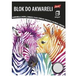 Blok do akwareli A4 10 kartek okładka kredowana 240 g/m2 Blok do akwareli A4 10 kartek okładka kredowana 240 g/m2 - obrazek 1