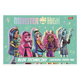 Blok techniczny A4 10 kartek okładka kredowana 190 g/m2 MONSTER HIGH Blok techniczny A4 10 kartek okładka kredowana 190 g/m2 MONSTER HIGH - obrazek 1