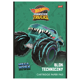 Blok techniczny A4 10 kartek okładka kredowana 190 g/m2 HOT WHEELS Blok techniczny A4 10 kartek okładka kredowana 190 g/m2 HOT WHEELS - obrazek 1