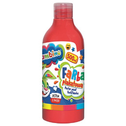 Farba plakatowa w butelce czerwona 500 ml ZWIERZAKI UCZNIAKI Farba plakatowa w butelce czerwona 500 ml ZWIERZAKI UCZNIAKI - obrazek 1