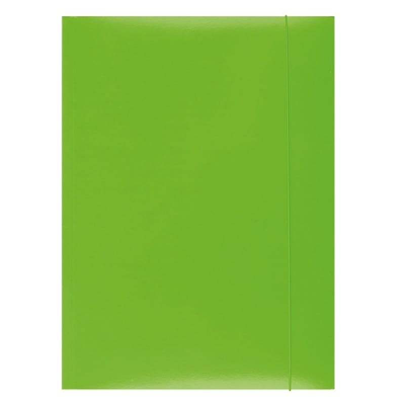 PBS5108 Teczka z gumką OFFICE PRODUCTS, karton, A4, 300gsm, 3-skrz., zielona - obrazek 1
