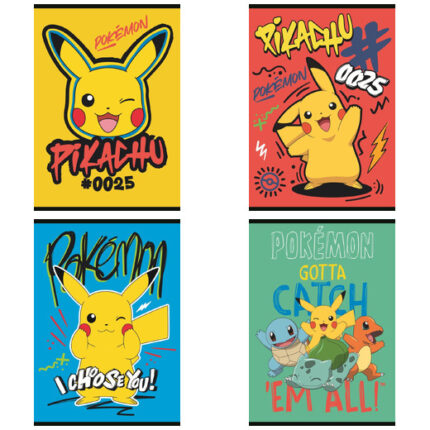 Zeszyt A5 16 kartek linia dwukolorowa okładka laminowana 70 g/m2 POKEMON
