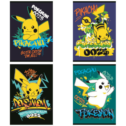 Zeszyt A5 32 kartki krata okładka laminowana 70 g/m2 POKEMON