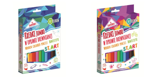 Kredki Jumbo w oprawie drewnianej 10 kolorów + temperówka Kredki Jumbo w oprawie drewnianej 10 kolorów + temperówka - obrazek 1