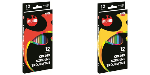 Kredki szkolne trójkątne 12 kolorów MONA Kredki szkolne trójkątne 12 kolorów MONA - obrazek 1