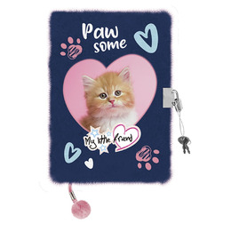 PAMIĘTNIK Z KŁÓDKĄ WŁOCHACZ A5 96K MY LITTLE FRIEND GINGER KITTY mkmn PAMIĘTNIK Z KŁÓDKĄ WŁOCHACZ A5 96K MY LITTLE FRIEND GINGER KITTY mkmn - obrazek 1