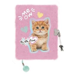 Pamiętnik z kłódką "włochacz" A5 96 kartek MY LITTLE FRIEND, PASTEL KITTY Pamiętnik z kłódką "włochacz" A5 96 kartek MY LITTLE FRIEND, PASTEL KITTY - obrazek 1