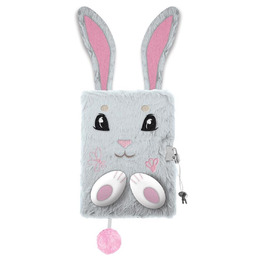 PAMIĘTNIK Z KŁÓDKĄ 3D WŁOCHACZ A5 96K GREY BUNNY PAMIĘTNIK Z KŁÓDKĄ 3D WŁOCHACZ A5 96K GREY BUNNY - obrazek 1