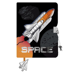 PAMIĘTNIK Z KŁÓDKĄ 3D WŁOCHACZ A5 96K BAMBINO PREMIUM SPACE mkmn PAMIĘTNIK Z KŁÓDKĄ 3D WŁOCHACZ A5 96K BAMBINO PREMIUM SPACE mkmn - obrazek 1