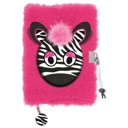 Pamiętnik z kłódką 3D "włochacz" A5, 96k ZEBRA Pamiętnik z kłódką 3D "włochacz" A5, 96k ZEBRA - obrazek 1