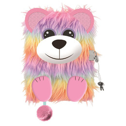 Pamiętnik z kłódką 3D "włochacz" A5 96 kartek MY LITTLE FRIEND, RAINBOW BEAR Pamiętnik z kłódką 3D "włochacz" A5 96 kartek MY LITTLE FRIEND, RAINBOW BEAR - obrazek 1