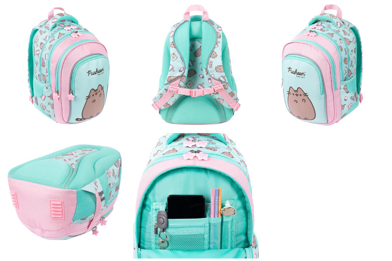 Plecak plecak 4 komorowy 16" BPL58 PUSHEEN MINT Plecak plecak 4 komorowy 16" BPL58 PUSHEEN MINT - obrazek 1