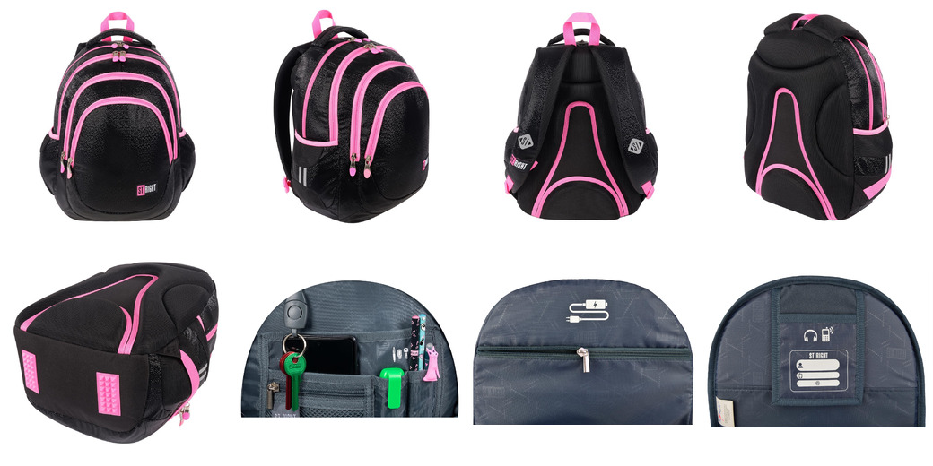 Plecak 4 komorowy 17" BP6 BLACK GLITTER Plecak 4 komorowy 17" BP6 BLACK GLITTER - obrazek 1