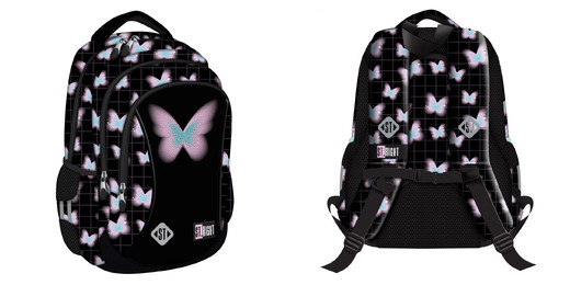 Plecak 3-komorowy 15'' BP26 PASTEL BUTTERFLY Plecak 3-komorowy 15'' BP26 PASTEL BUTTERFLY - obrazek 1