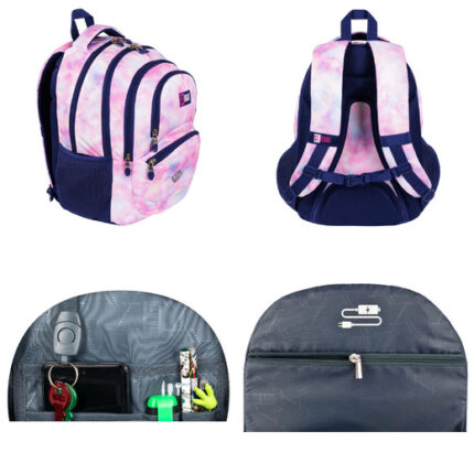 Plecak 4 komorowy 17" BP5 PINK SKY