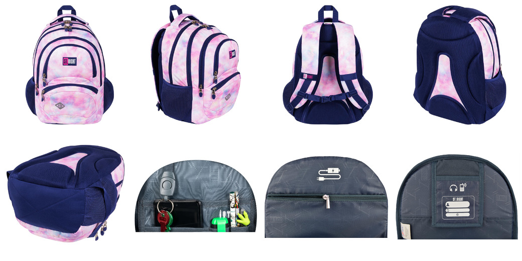 Plecak 4 komorowy 17" BP5 PINK SKY Plecak 4 komorowy 17" BP5 PINK SKY - obrazek 1