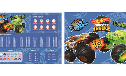 Podkład szkolny na biurko dwustronny 55x38 cm HOT WHEELS