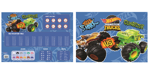 Podkład szkolny na biurko dwustronny 55x38 cm HOT WHEELS Podkład szkolny na biurko dwustronny 55x38 cm HOT WHEELS - obrazek 1