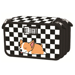 Piórnik szkolny potrójny z wyposażeniem PC5 SLEEPY CORGI Piórnik szkolny potrójny z wyposażeniem PC5 SLEEPY CORGI - obrazek 1