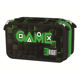 Piórnik szkolny potrójny z wyposażeniem PC5 GREEN GAME Piórnik szkolny potrójny z wyposażeniem PC5 GREEN GAME - obrazek 1