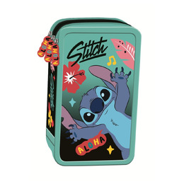 Piórnik szkolny potrójny z wyposażeniem STITCH MINT ALOHA Piórnik szkolny potrójny z wyposażeniem STITCH MINT ALOHA - obrazek 1
