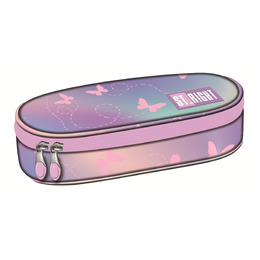 Piórnik saszetka usztywniona z wewnętrzną klapką PC1 PINK BUTTERFLIES Piórnik saszetka usztywniona z wewnętrzną klapką PC1 PINK BUTTERFLIES - obrazek 1