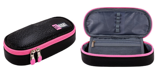 Piórnik saszetka usztywniona z wewnętrzną klapką PC1 BLACK GLITTER Piórnik saszetka usztywniona z wewnętrzną klapką PC1 BLACK GLITTER - obrazek 1