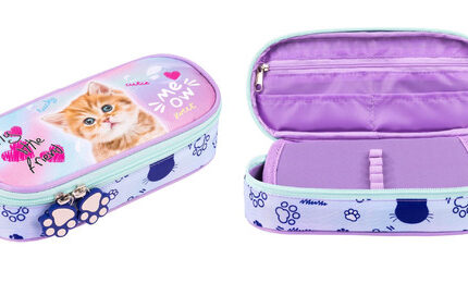 Piórnik saszetka usztywniona z wewnętrzną klapką PCL1 MY LITTLE FRIEND, PASTEL KITTY